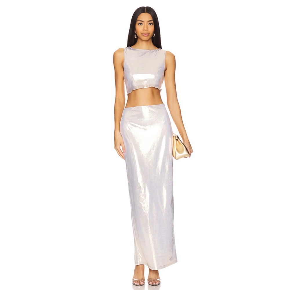 superdown Pearl Maxi Skirt in Pale Gold (SKIRT ONLY) Size Small NWOT